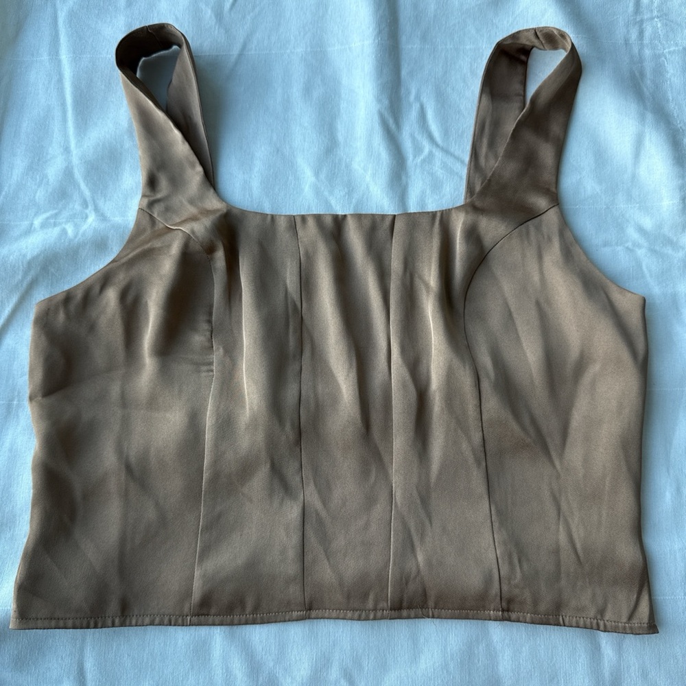 Express Taupe Square Neck Tank Top